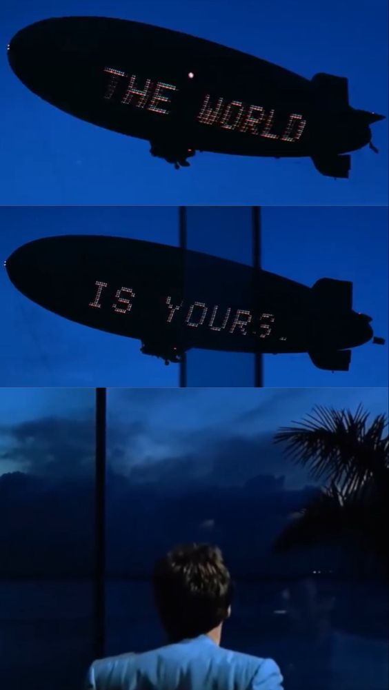 Mème de Scarface. The world is yours